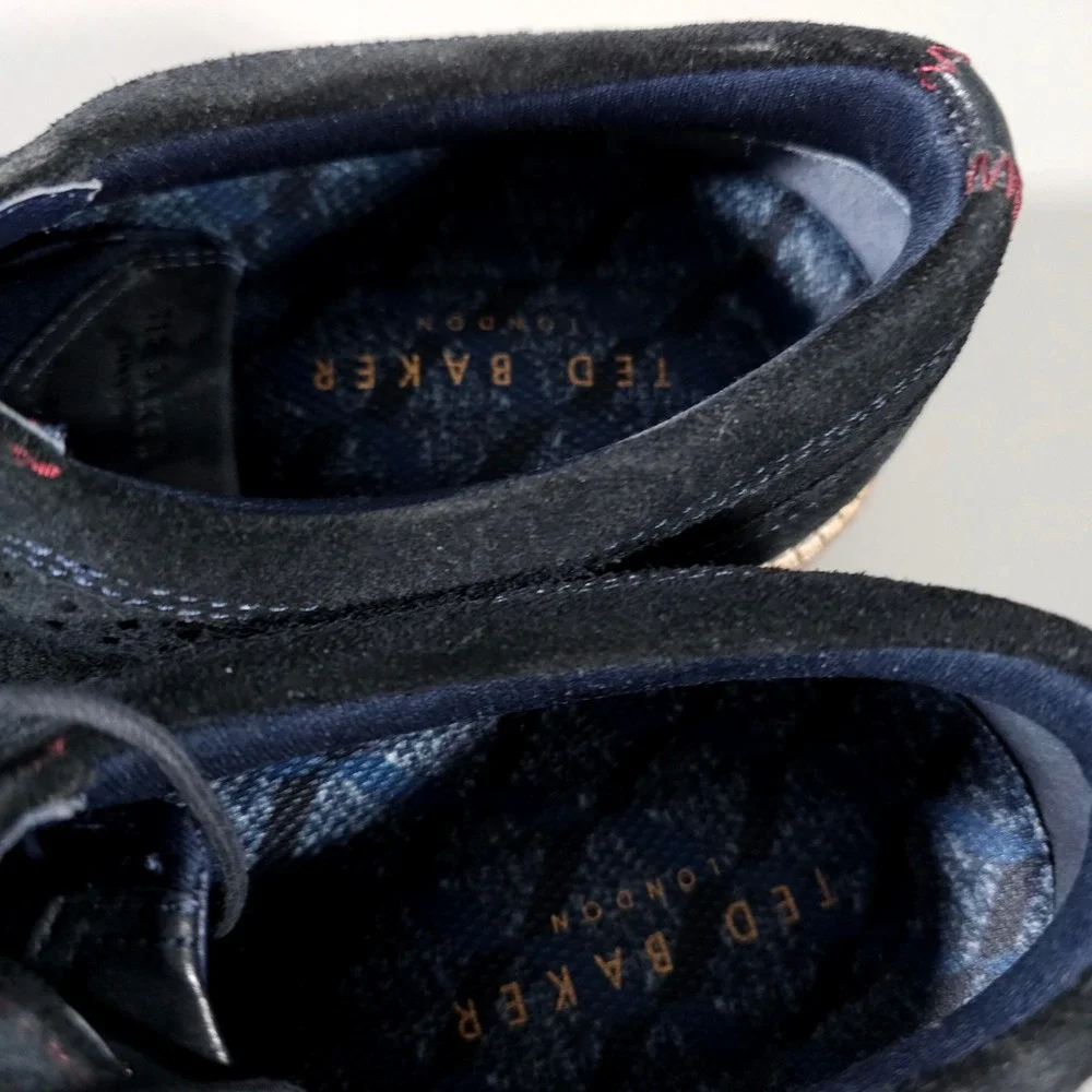 Ted Baker Deelans Oxford Mens 10 Navy Blue Suede Wingtip Brogue 9-18776